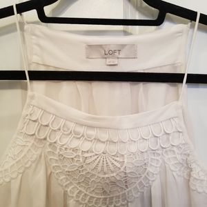 LOFT White Camisole with Embroidered Detail